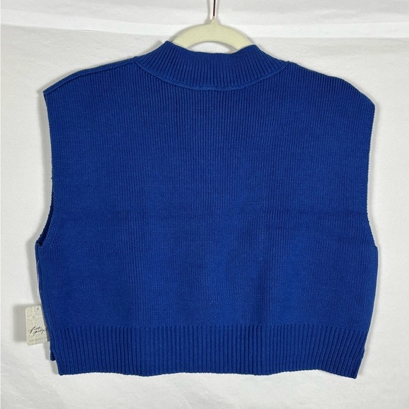 NWT Free People Blue Easy street Cropped Sweater Vest- XS - Picture 7 of 10